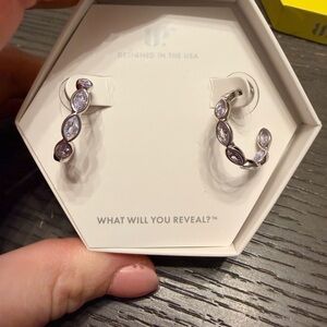 Chic Silver and Purple Leaf Earrings